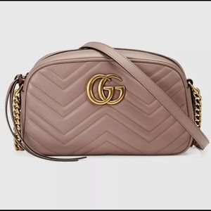 GUCCI GG Marmont Matelassé Crossbody Bag DustyPink